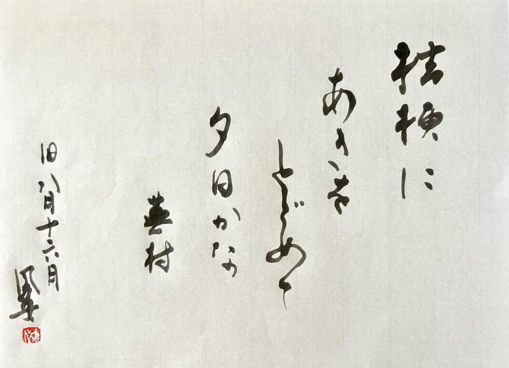 桔梗に秋を留めて夕日かな