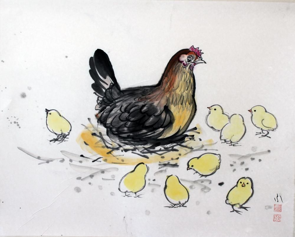 chicks_and_hen2_fumiyo_yoshikawa