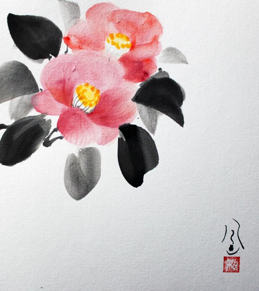 camelliafloating fishiris-tanzaku